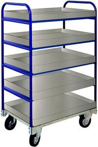 Tall trolley with five steel trays(S440)