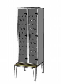 Metal locker 1 bench standard perfo