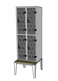 Metal locker 2 bench standard perfo