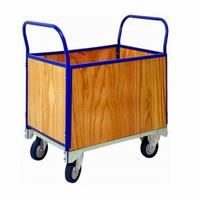 Tubular trolley with four wooden sides(T530)