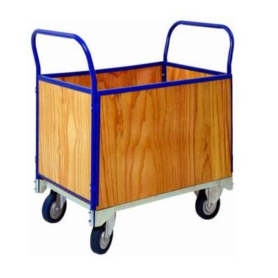 Tubular trolley with four wooden sides(T530)