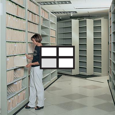 Mobile shelving multifile system(MODEL 2:1)