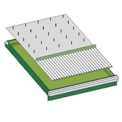 25 positioning pins & groove tray 100mm drawer MP-27U-1/100PG