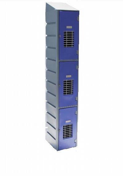 3 Tier mesh compartment locker - slanted