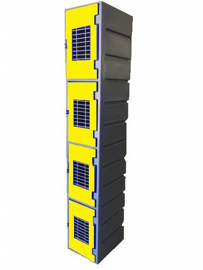 4 Tier locker mesh yellow