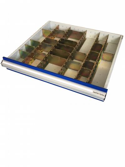 Metal partitioning 6-way 75mm drawer