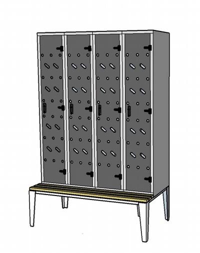 Metal Locker 9 bench standard perfo