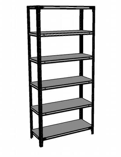 Shelving 6SHELF-4 Silvermark bolted 6 shelves  unassembled