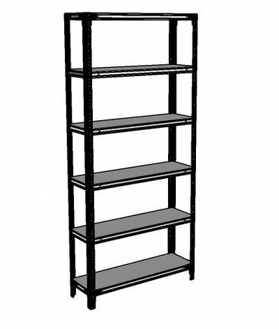 Shelving 6SHELF-3 Silvermark bolted 6 shelves  unassembled