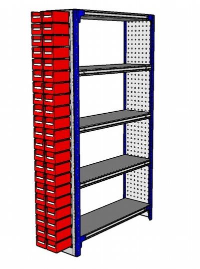 Shelving Silvermark bolted 5 shelves (5SHELF-3-Perfo/bin)