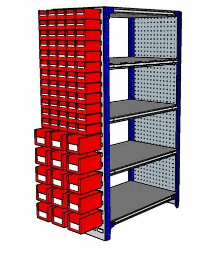 Shelving Silvermark bolted 5 shelves (5SHELF-6-Perfo/bin)