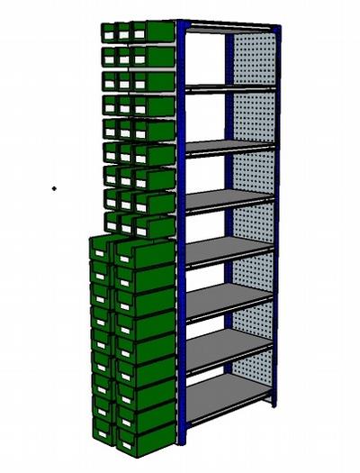 Shelving Silvermark bolted 8 shelves (8SHELF-5-Perfo/bin)