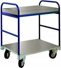 Trolley with bottom steel shelf and top steel tray(S310)