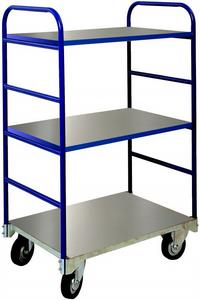 Tall trolley with three steel shelves(S390)