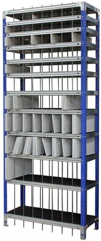 Divisional bolted shelving single
