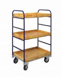 Tall trolley with three wooden trays.(T410)