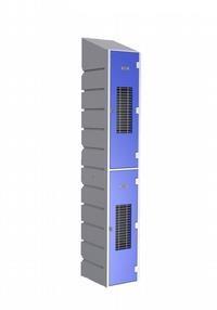 2 Tier mesh compartment locker - slanted