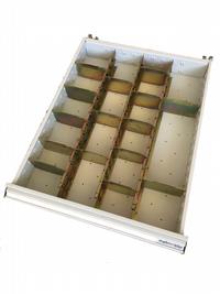 Metal partitioning 4-way 150mm drawer MP-27U-4/150