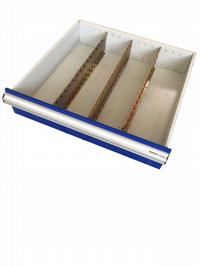 Metal partitioning  4-way 100mm drawer