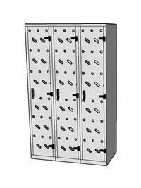 Metal locker 3 standard perfo