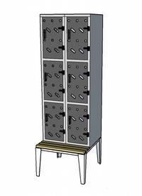 Metal locker 3 bench standard perfo