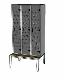 Metal Locker 5 bench standard perfo