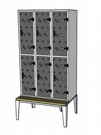 Metal Locker 6 bench standard perfo
