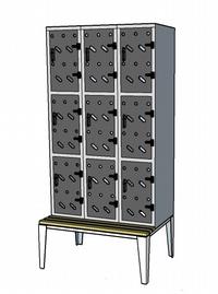 Metal Locker 7 bench standard perfo