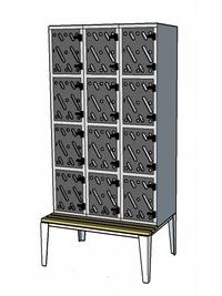 Metal Locker 8 bench standard perfo