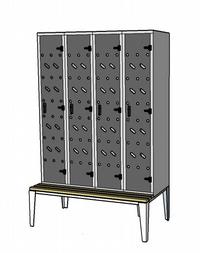 Metal Locker 9 bench standard perfo