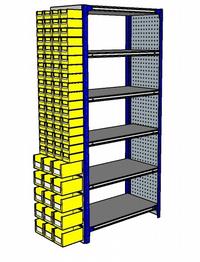 Shelving Silvermark bolted 6 shelves (6SHELF-5-Perfo/bin)