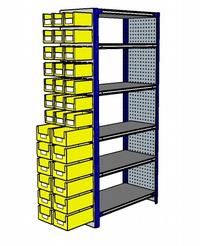 Shelving Silvermark bolted 6 shelves (6SHELF-6-Perfo/bin)