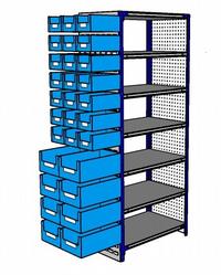 Shelving Silvermark bolted 7 shelves (7SHELF-6 -Perfo/bin)