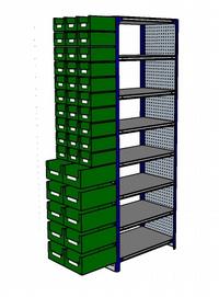 Shelving Silvermark bolted 8 shelves (8SHELF-6-Perfo/bin)