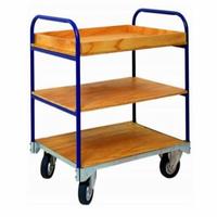 Trolley with top tray and wooden shelves(T370)