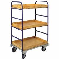 Tall trolley with three wooden trays(T420)