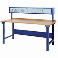 Workbench with laminated top, drawer cabinet, and electrical equipment carrier(Electrical Test Bench (WKS 300-1PH))