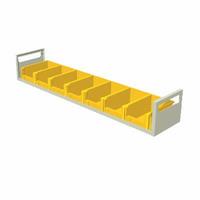 Bin shelf including 7 x SB150